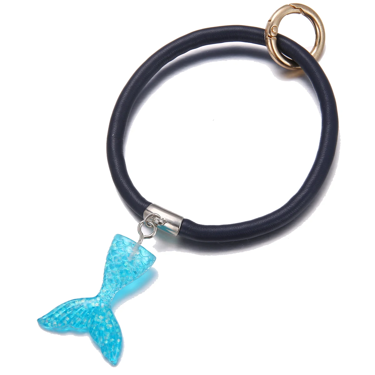 

Rainbery 2019 New Fashion Monogram PU Leather O Key Chain Custom Circle Wristlet Keychain Wholesale For Women Girls