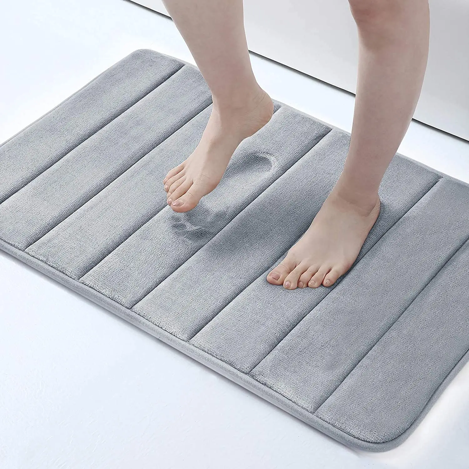Flannel Bathroom Quick Dry Rugs Memory Foam Grey Plush Bath Mat Cotton Water Absorption Non Slip Tub Funky Door Carpet For Kids | Дом и сад