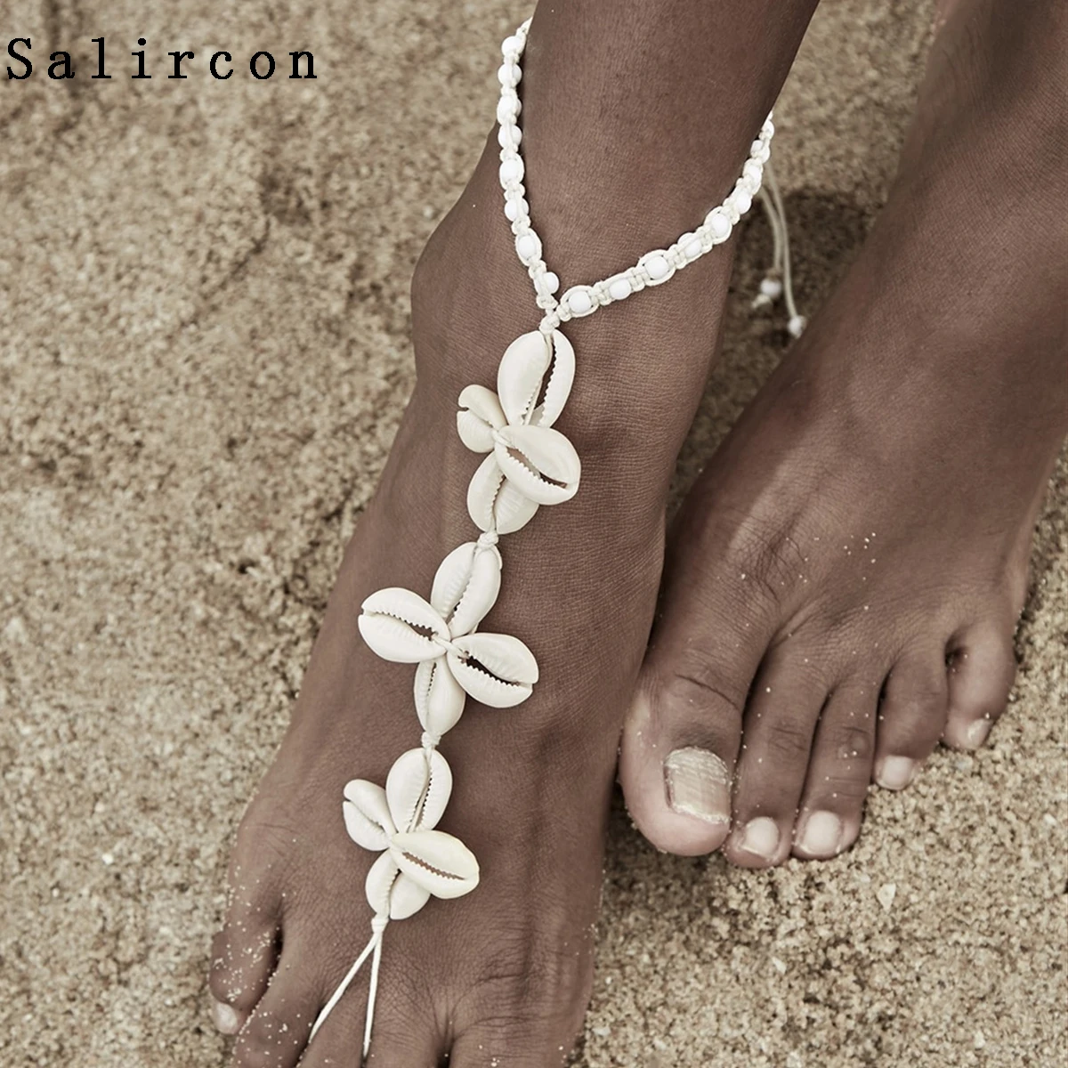 

Salircon Elegant Beach Shell Shap Anklets for Women Sandal Summer Bohemian Flower Seashell Anklet Bracelet Jewelry Gifts 2019