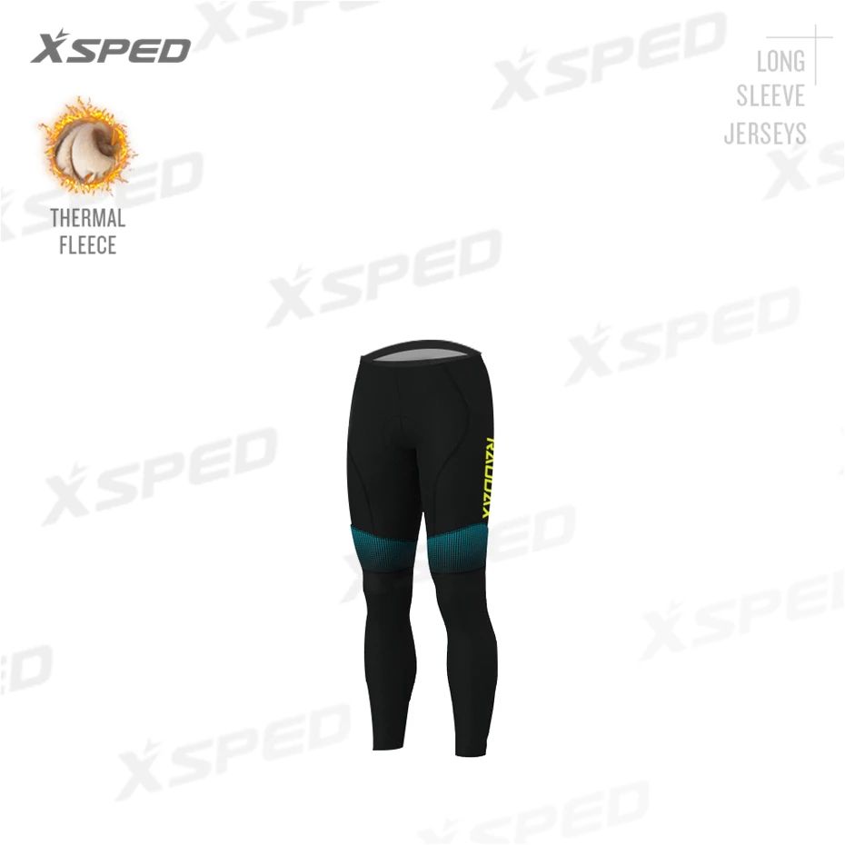 Pants Мужская одежда для велоспорта, комплект из Джерси с длинным рукавом, зимняя куртка из теплого флиса для горного велосипеда, командная форма, теплый костюм флуоресцентного желтого цвета - Цвет: Pants