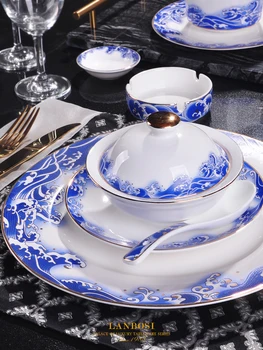 

Golden Penh Sea Cucumber, Bird's Nest, Shark's Fin and Abalone Cup Dessert Ceramic Stew Cup with Cover Hotel Tableware Stew a So