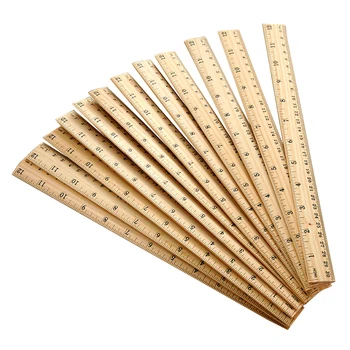 

30pcs Wooden Ruler Premium Measuring Ruler Straight Ruler for Classroom Home Office