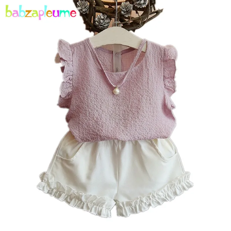Summer Baby Girls Clothes Sets Flower Sleeveless Tops Shorts Pant 2Pcs Girl Suit Casual Outfit Sport Tracksuit Children Costumes