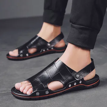 

Summer Beach Shoes Men Sandals Nice Pop Trend Casual Comfortable non-slip Dual Use Shoes For Men Sandals Slippers May28