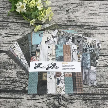 

24 sheets 6"X6"The time Pattern Creative Scrapbooking paper pack handmade craft paper craft Background pad