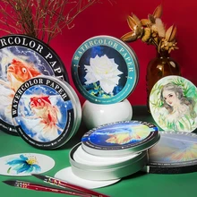 Смешанный хлопок Профессиональный круглый акварельный бумажный коврик Акварельная книга Акварельная краска бумага ручная краска офисные школьные принадлежности