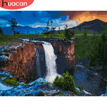 

HUACAN DIY Pictures By Number Waterfall Kits Home Decor Painting By Numbers Scenery Drawing On Canvas HandPainted Art Gift