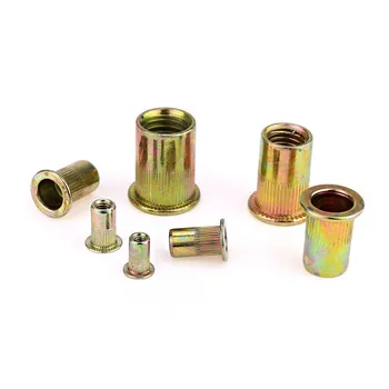 

20/50Pcs M3 M4 M5 M6 Zinc Plated Knurled Nuts Rivnut Flat Head Threaded Rivet Insert Nutsert Cap Rivet Nut
