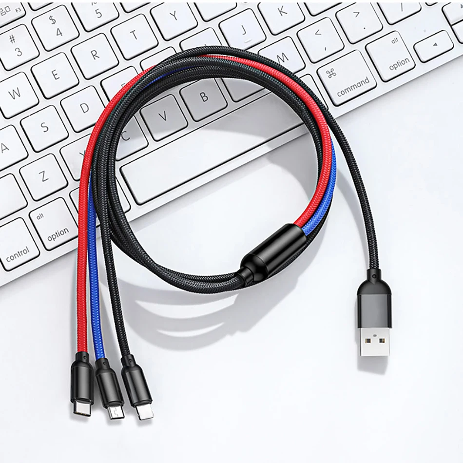 3 в 1 USB кабель для мобильного телефона Micro usb type C кабель зарядного устройства для iPhone зарядный кабель Micro USB шнур зарядного устройства