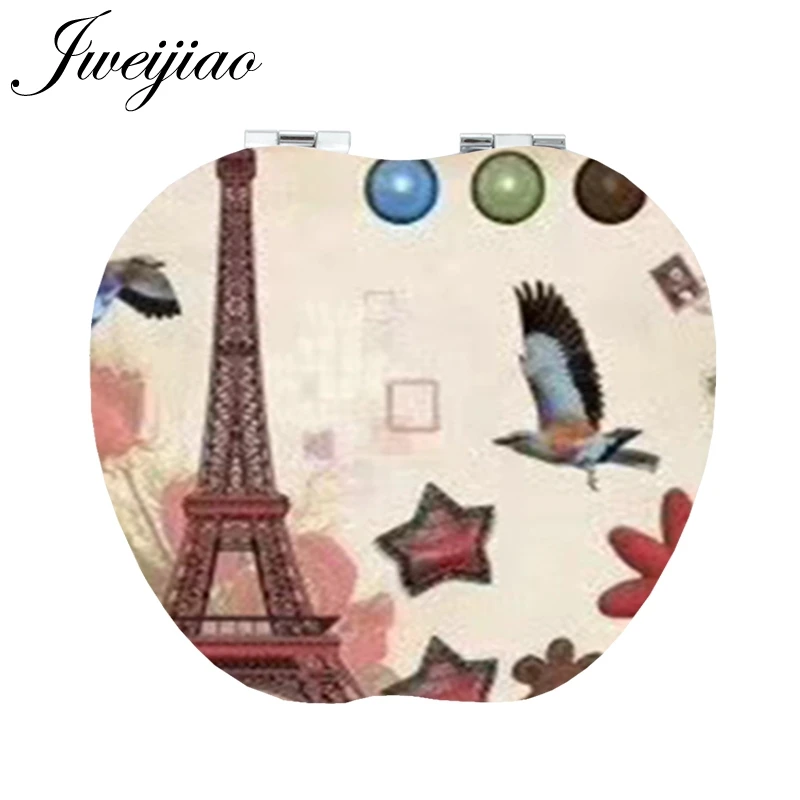 FU70 JWEIJIAO exposition 1889 Парижская башня винтажные инструменты аксессуары в форме яблока moive мини складывающееся зеркало для девочек EF30 - Цвет: FU70