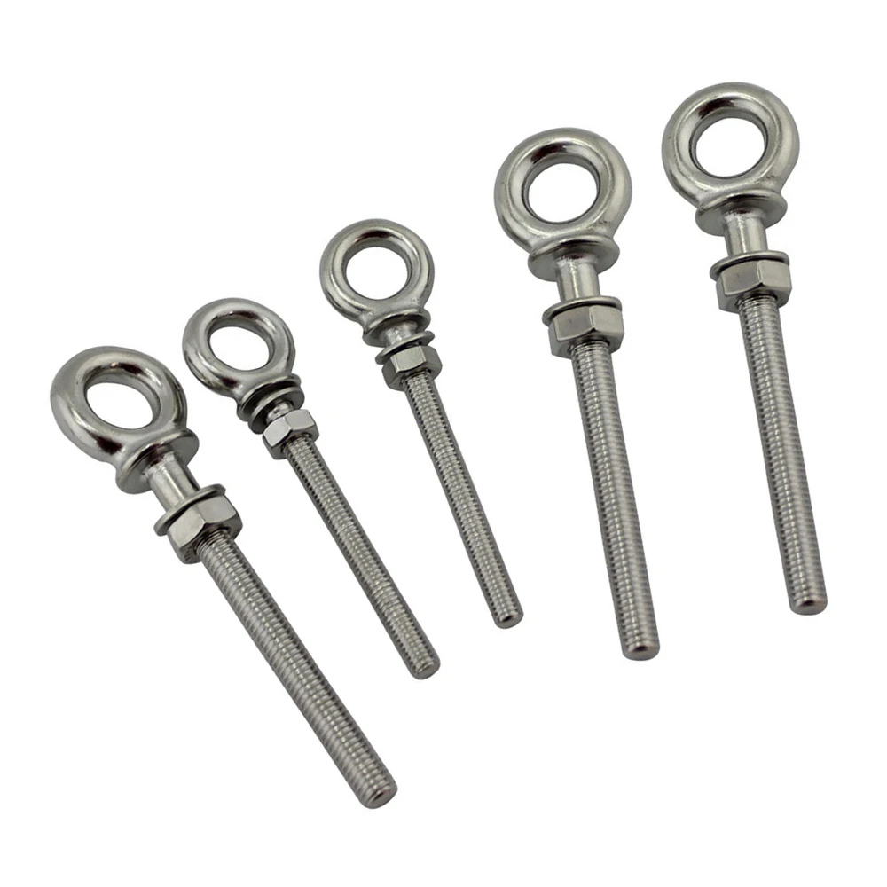 5PCS Stainless Steel 316 HX Long Thread Eye Bolt Rigging Hardware Bolts Lock | Обустройство дома