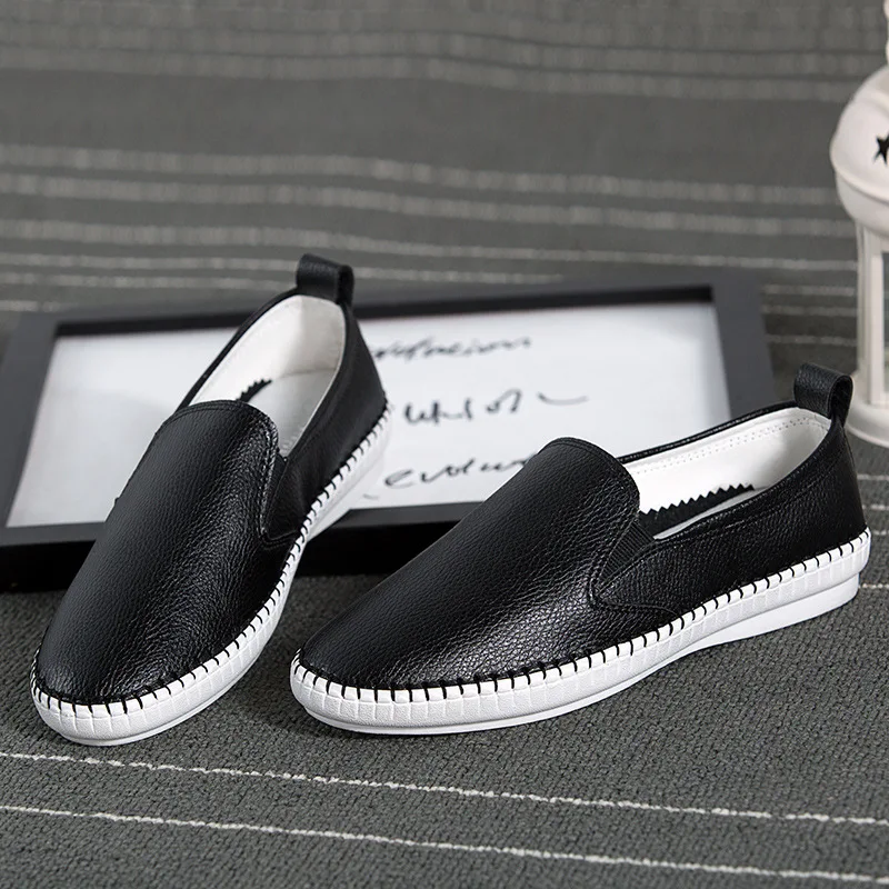 

2019 Autumn & Winter New Style Fashion Classic Versatile Slip-on Flat Foot Covering Lazy White Shoes Flat WOMEN'S Shoes