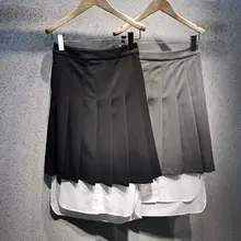 Новая Женская мода Сексуальная плиссированная рубашка юбка 1218