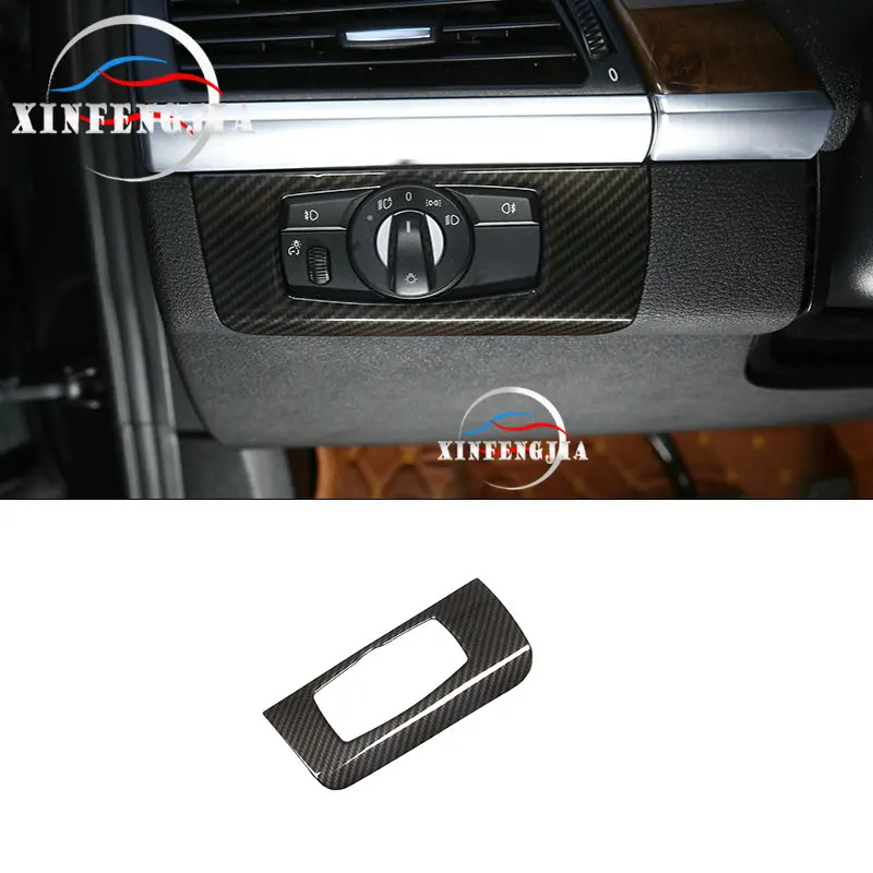 Для BMW X5 X6 E70 E71 07-14 углеродное волокно цвет фар переключатель управления Панель