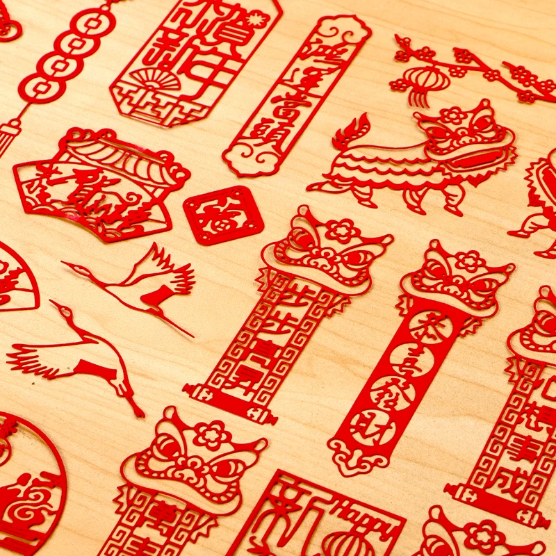 DUOFEN METAL CUTTING DIES Chinese New Year 2022 greeting cards decoration stencil DIY Scrapbook Paper Album 2022 new 2
