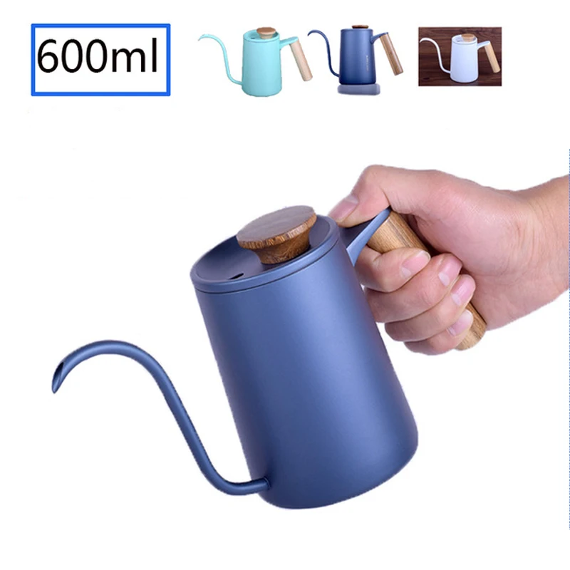 coffee drip pot Teflon coating long mouth spout teapot water jug stainless steel coffee kettle 600ml Airflow brewer drip coffee