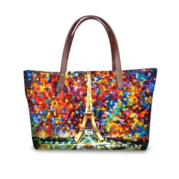 

Oil Painting Handbag for Girls Ladies Women Shoulder Bag Customized Moonlight Large Capacity Tote Bag Fashion Female Messenger