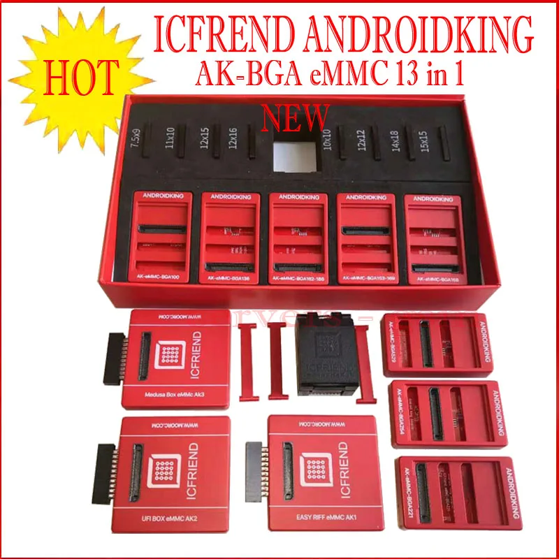 2021 новый оригинальный адаптер MOORC ICFREND ANDROIDKING AK-eMMC BGA 13 в 1 для Z3X легкий Jtag Plus UFI Riff