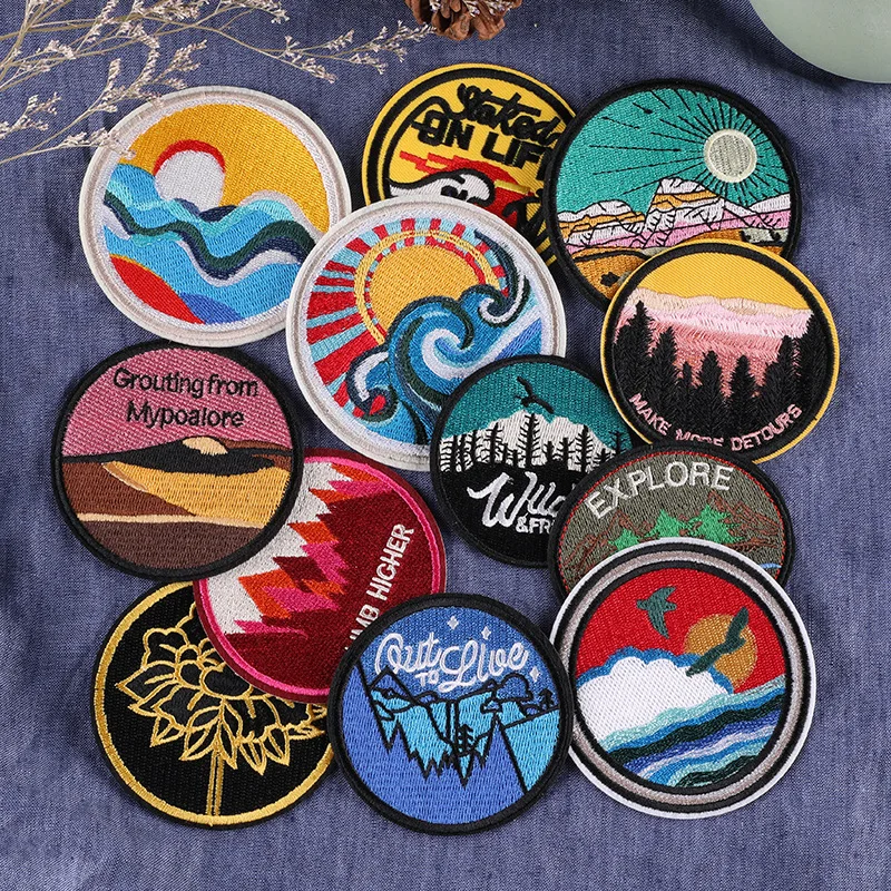 Round Anime Embroidery Patch Iron on Paches Themo Stickers for Clothes  Patches for Jacket Jeans, Hat, Shoes, Bag - AliExpress