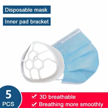 

5Pcs Mask Bracket Anti-suffocating Reusable Fashion Adults Mouth Nose Breathable Dustproof 3D Face Mask Holder Dropshipping