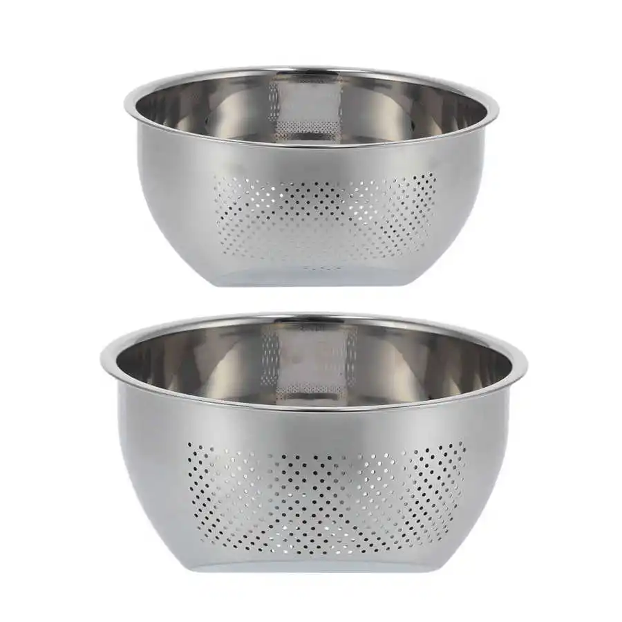 Rice Washing Bowl Stainless Steel Drain Basket Kitchen Strainer Rice
