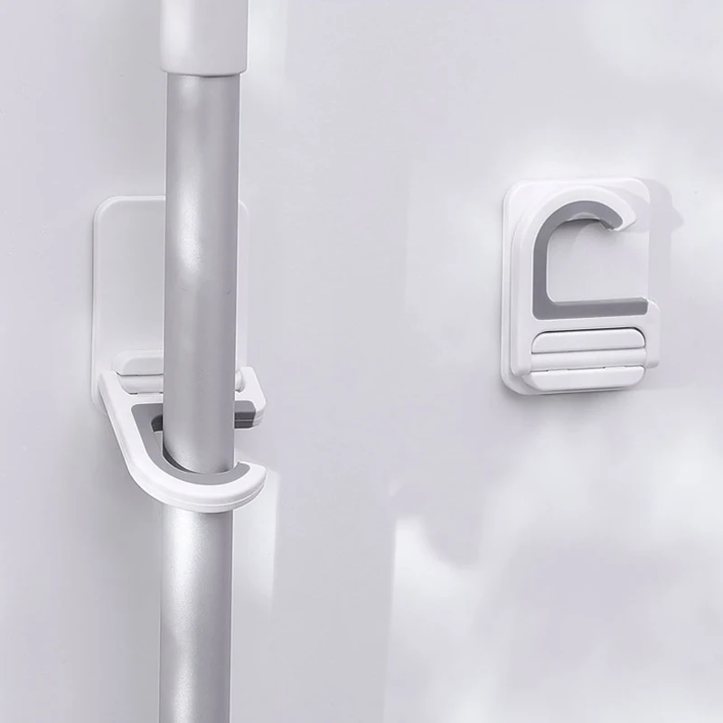 Broom Mop Holder Wall Mount Self-adhesive No Trace Rack Hanger Organizer Garage Kitchen Bathroom Storage Multi-Purpose Hook wall holder multi purpose hooks adhesive wall hook self adhesive hooks wall mount hooks wall organizer hook