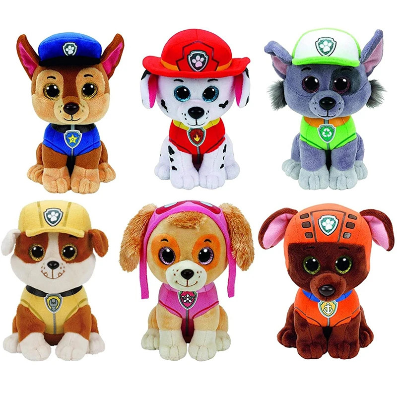 Ty Beanie Boos animales de juguete de peluche de perro Skye Rocky Chase Marshall Everest Zuma de goma rastreador Pata de patrulla