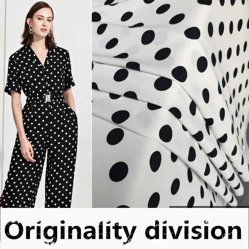 50*150 см/шт. Черно-белая ткань в горошек ретро ткань в горошек для платья