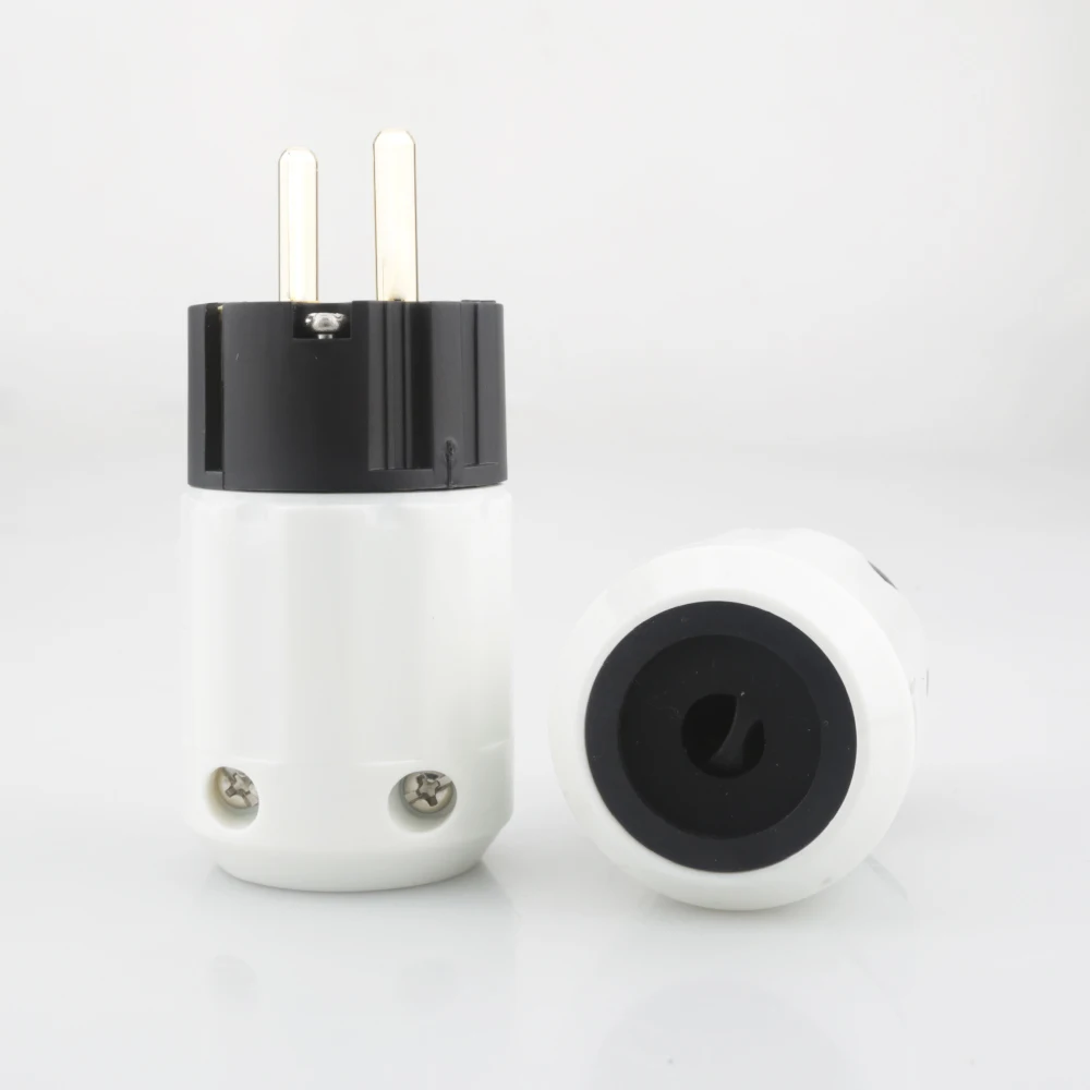 Audiocrast HI End 24K позолоченная штепсельная вилка Schuko Европейского типа для Германии