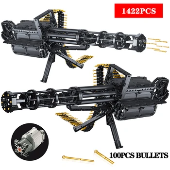 

Technic Guns City Gatling Guns Emission Model Building Blocks Weapon Bricks Technicial Toys for Children Kids Gifts