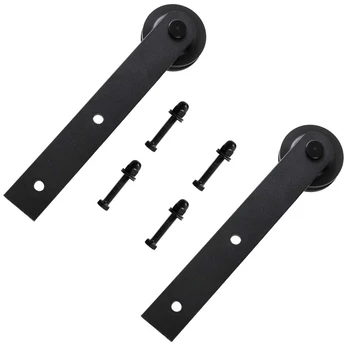 

2 Pcs Bathroom Steel Home Closet Track Door Hardware Kitchen Roller Rail Durable Sliding Barn With Screws Top Mounted