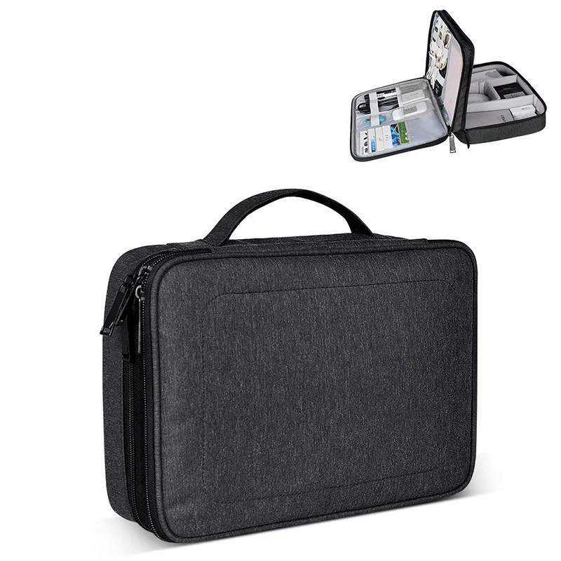 Водонепроницаемые электронные аксессуары сумка для хранения USB гаджет кабель для передачи данных Органайзер защитный рукав сумка-чехол для iPad Digital - Цвет: Черный