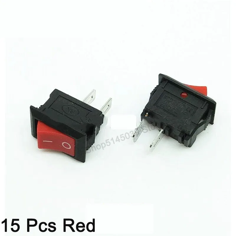 15 шт. KCD1 переключатель 2PIin лодка выключатель автомобиля 6A/10A 250 V/125 V AC Красный Черный Кнопка Лучшая цена KCD1 переключатель - Цвет: 15 Pcs Red
