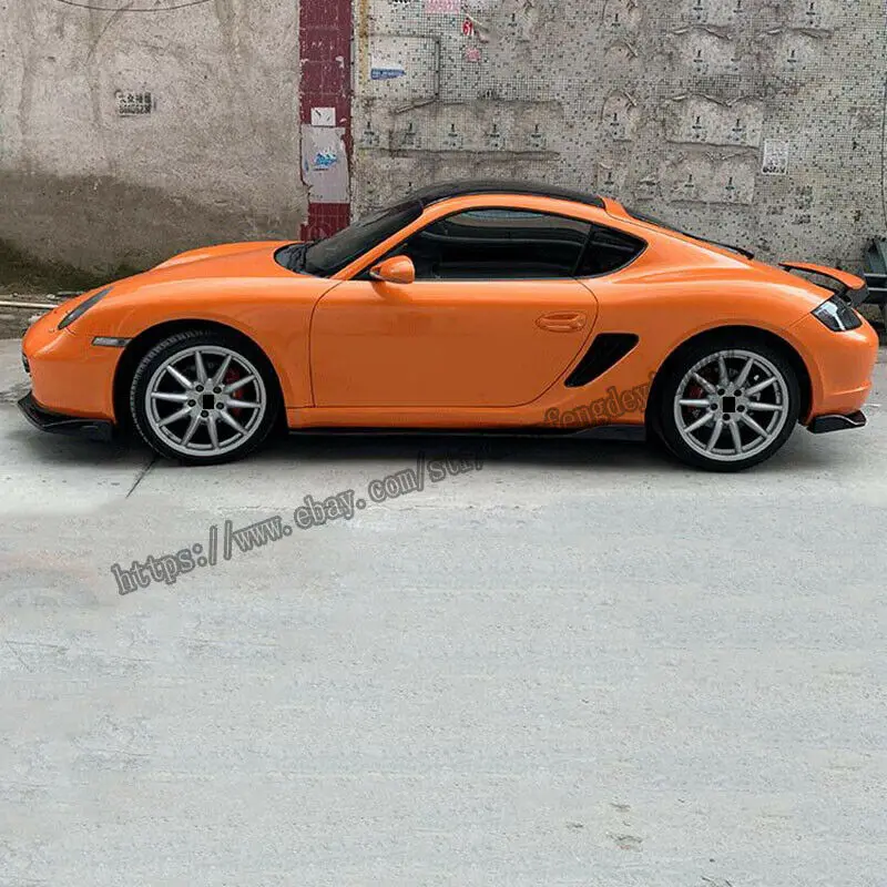 Подходит для Porsche 718 Boxster Cayman углеродное волокно боковые юбки фартуки Боди Комплект 2psc
