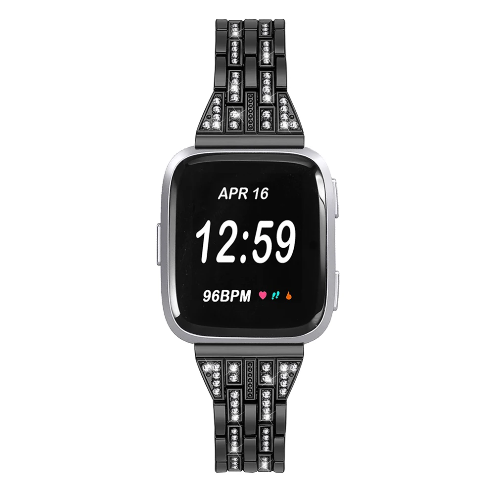 Watch Smart Watch Metal Watch Wristband  for Fitbit Versa/Lite  Metallic Diamond Strap Replacement Wristband Watch Accessories