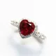 CC-anillos de boda para mujer, joyería de compromiso de Color plateado 925, corazón rojo, Circonia cúbica, bisutería elegante de lujo, envío directo CC829