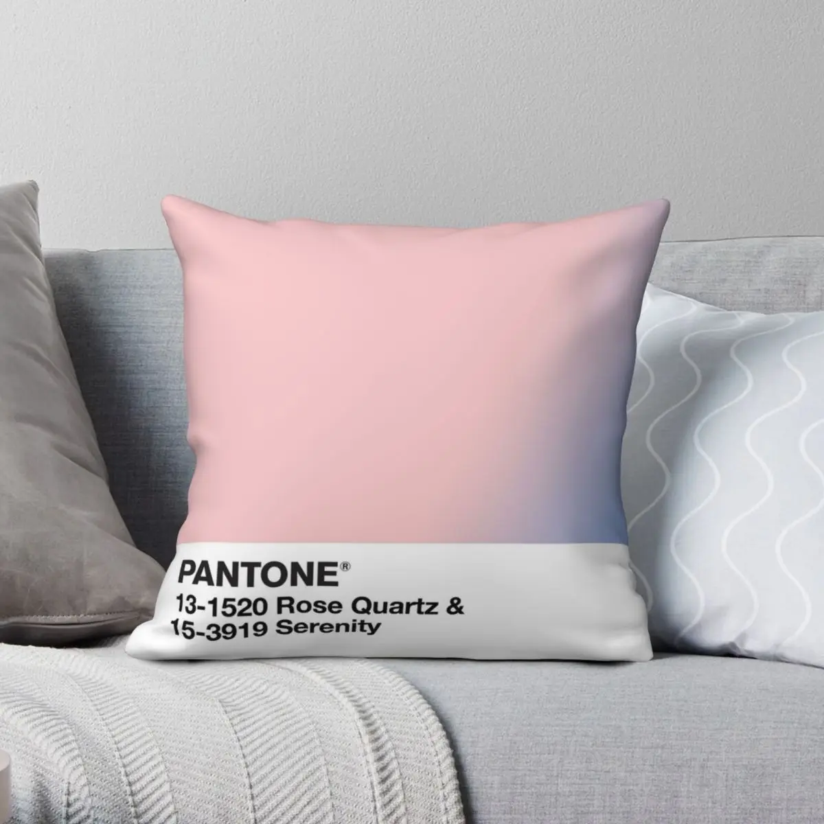 Pantone Rose Quartz Serenity Square Federa Poliestere Lino Velluto Stampato Zip Decor Divano Seater Fodera Per Cuscino