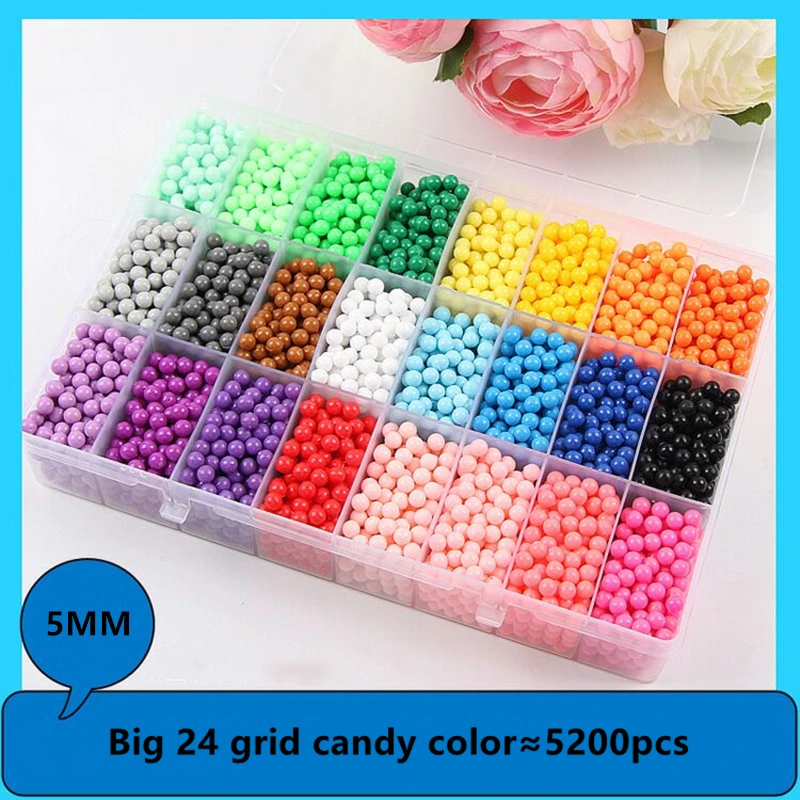 

6000 Pcs DIY Magic Beads Animal Molds Hand Making 3D Puzzle Kids Educational Beads Toys for Children Spell Replenish