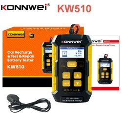 KONNWEI – testeur de batterie de voiture 12V, complètement automatique, réparation d'impulsions, chargeurs de batterie 5A, Gel AGM sec et humide, outil de réparation automobile 