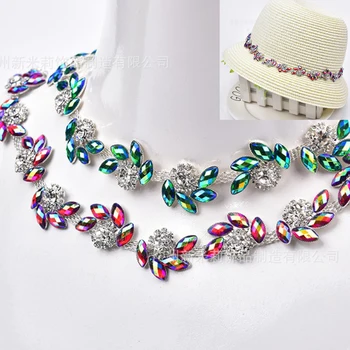 

2yd Rhinestone Chain Lace Crystal Chain Sew On Trims Wedding Dress Costume Applique Bag Shoes Hat Clothes Decoration Accessories