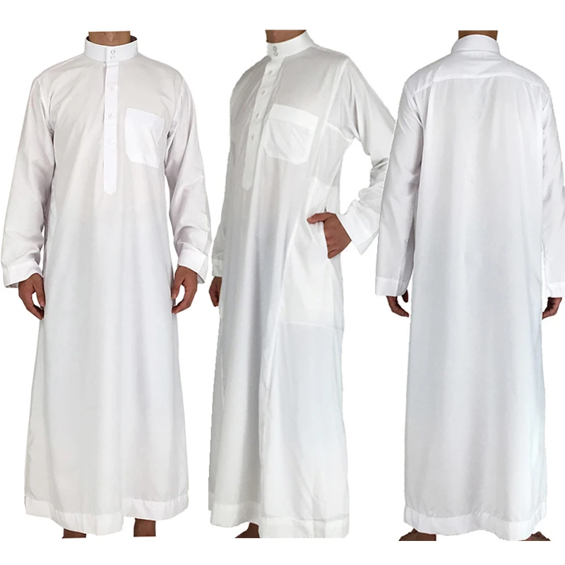 

MD Middle East Men Jubba Thobe Muslim White Abaya Saudi Arabia Dubai Djellaba Pakistan Turkey Clothing Islamic Ramadan Man Robes