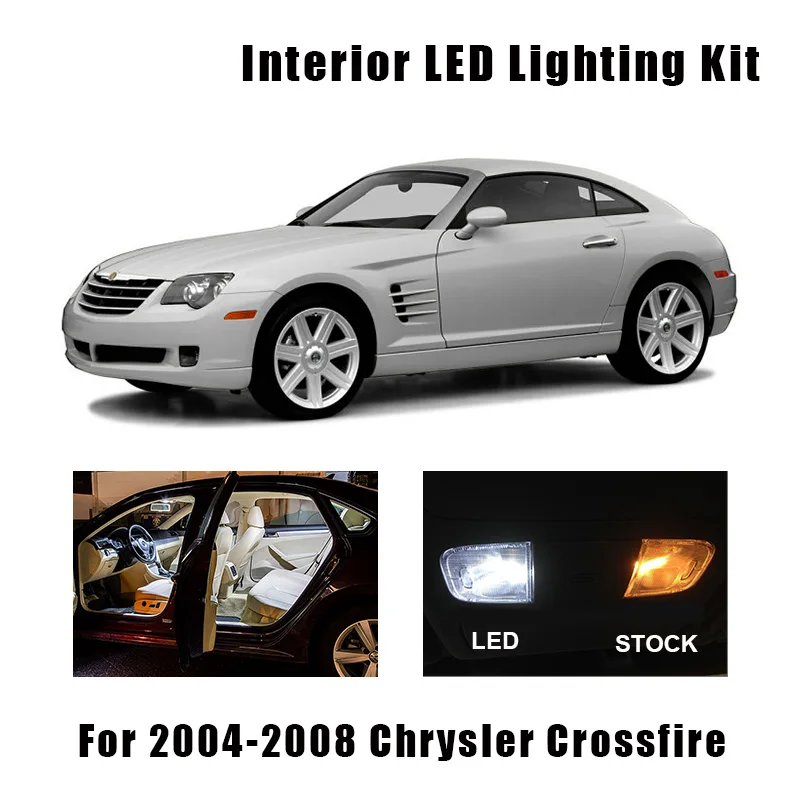 8 Bulbs White Canbus Interior LED Car Light Kit Fit For 2004 2005 2006 2007 2008 Chrysler Crossfire Courtesy Trunk License Lamp |