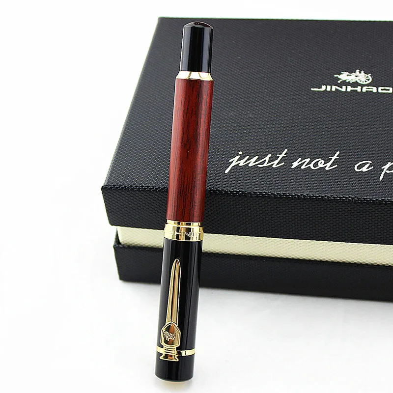 JINHAO 650 натуральная деревянная перьевая ручка ручной работы полностью красивая 0 5