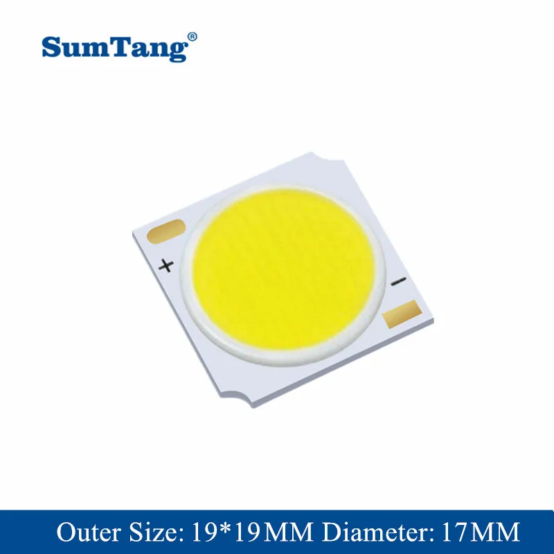 10PCS/P COB LED Chip 10W 15W 20W 30W 3000K 4000K 6000K 80Ra 17mm 110LM/W COB LED Chip For LED Light Down Light Track Light