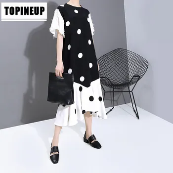 

Loose Round Neck Large Size Polka Dot Dress With Belt Elegant Comfortable Summer Fashion Popular Dresses Have Personality