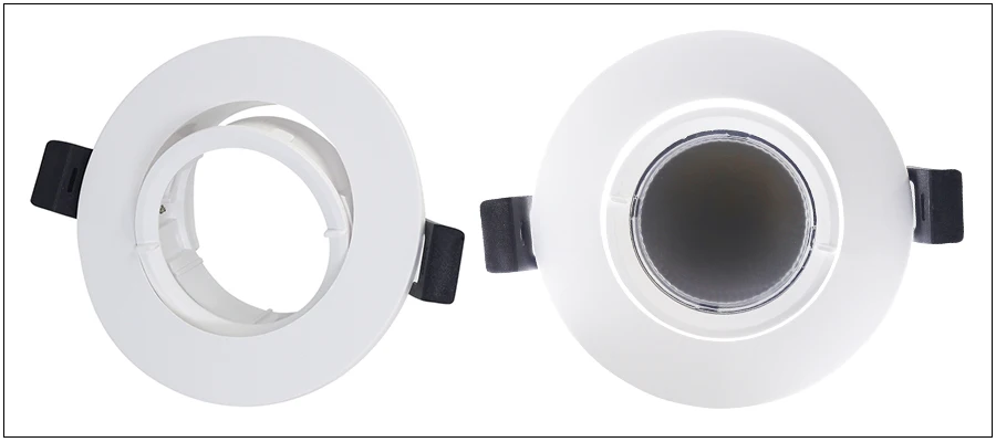 LEDIARY New MR16 GU10 Downlight Frame White Frosted Plastic Recessed Ceiling Downlight Fitting 75mm Cut Hole Anti-glare Design