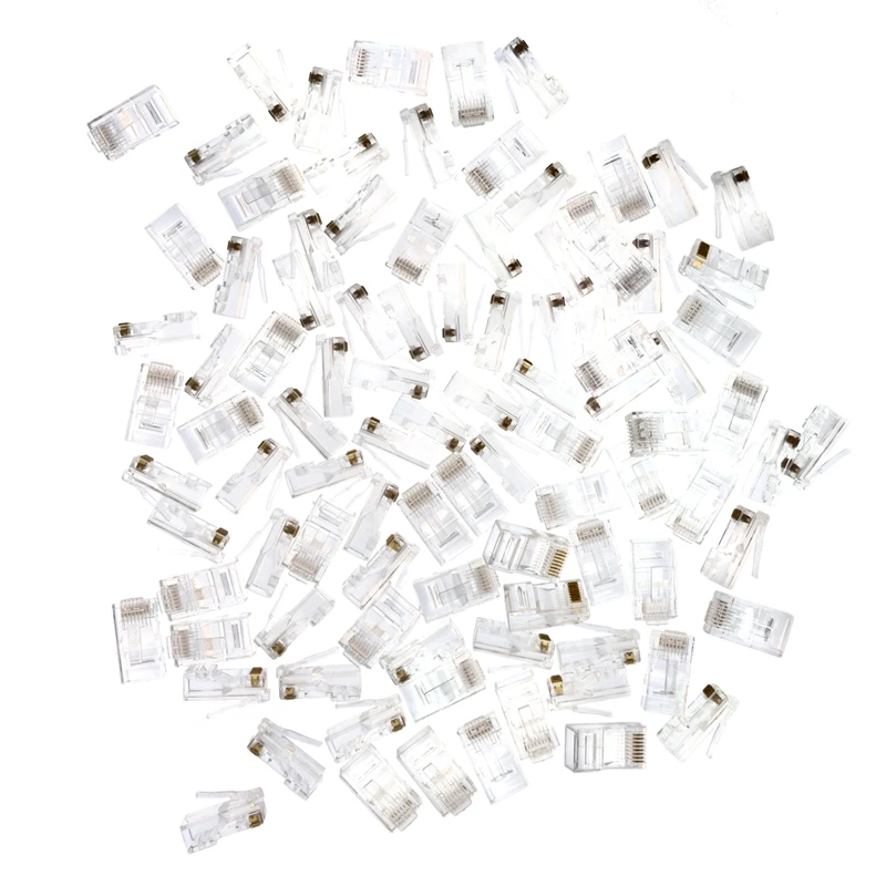 RJ45 CAT-5 E(8P8C) обжимной разъем твердый,(100 шт в упаковке