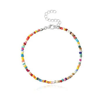 

Fashion Colorful Beads Anklets for Women Bohemian Anklet Female Mix Beads Ankle Bracelet on Leg 2020 Summer Beach Foot Jewelry