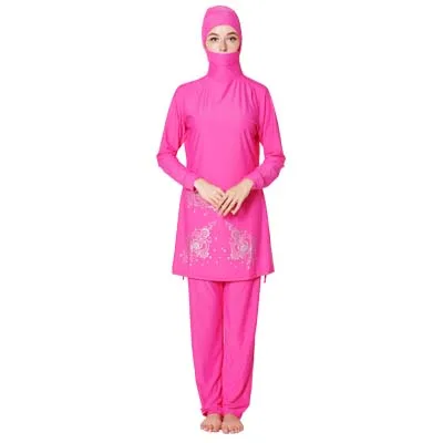 Shehang женский длинный рукав, Мусульманский купальник с капюшоном головной платок Арабский исламский Плавание Серфинг одежда Burkinis купальный костюм плюс размер - Color: 01