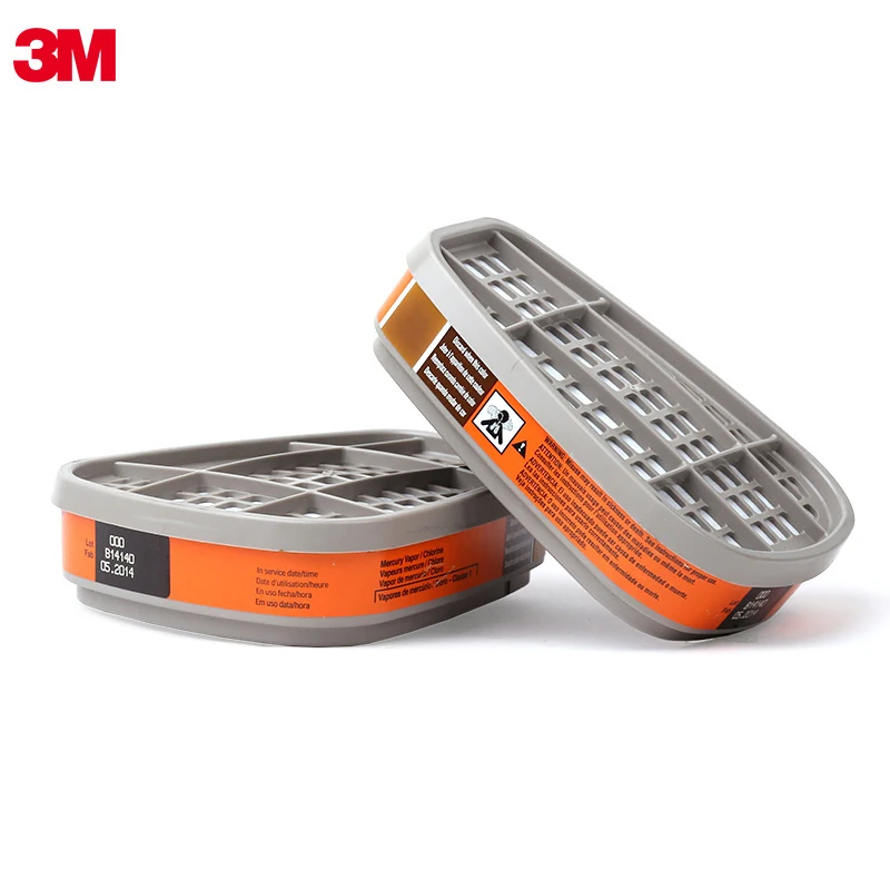 

3M 6009 Gas Filter Box with Mercury Vapor/Chlorine Water-proof Silver Activated Carbon Protective Mask